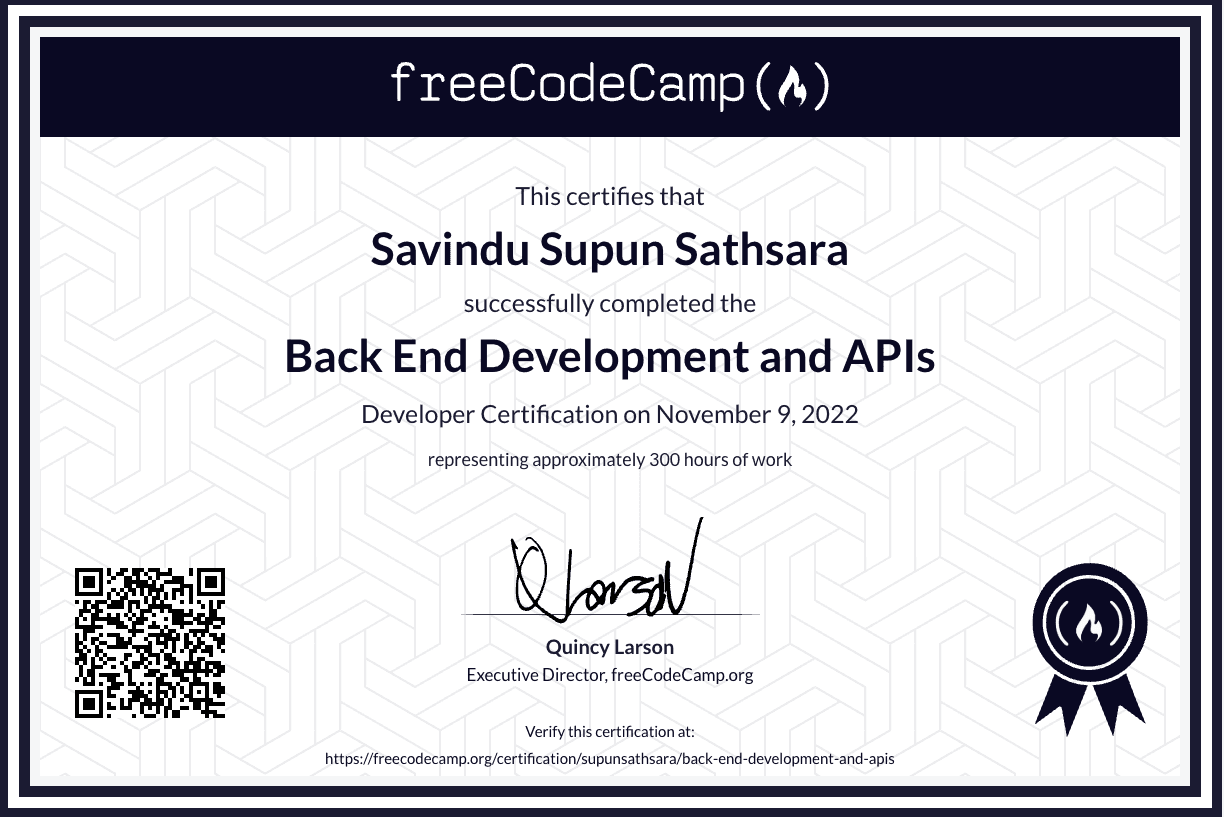 Back End Development and APIs