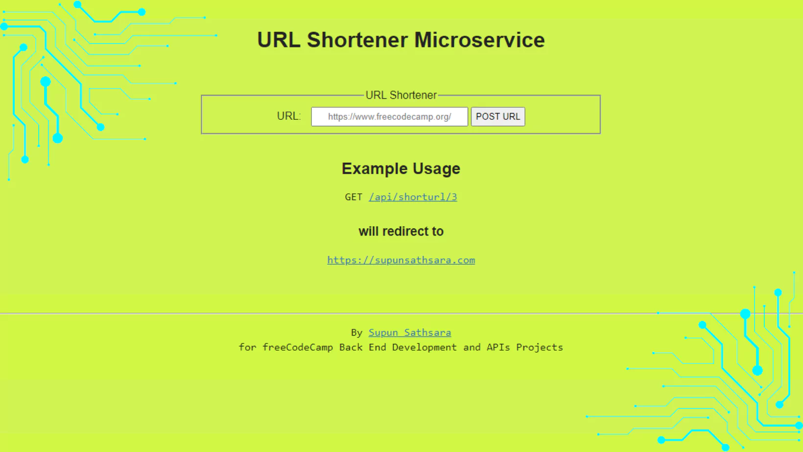 URL Shortener MicroService