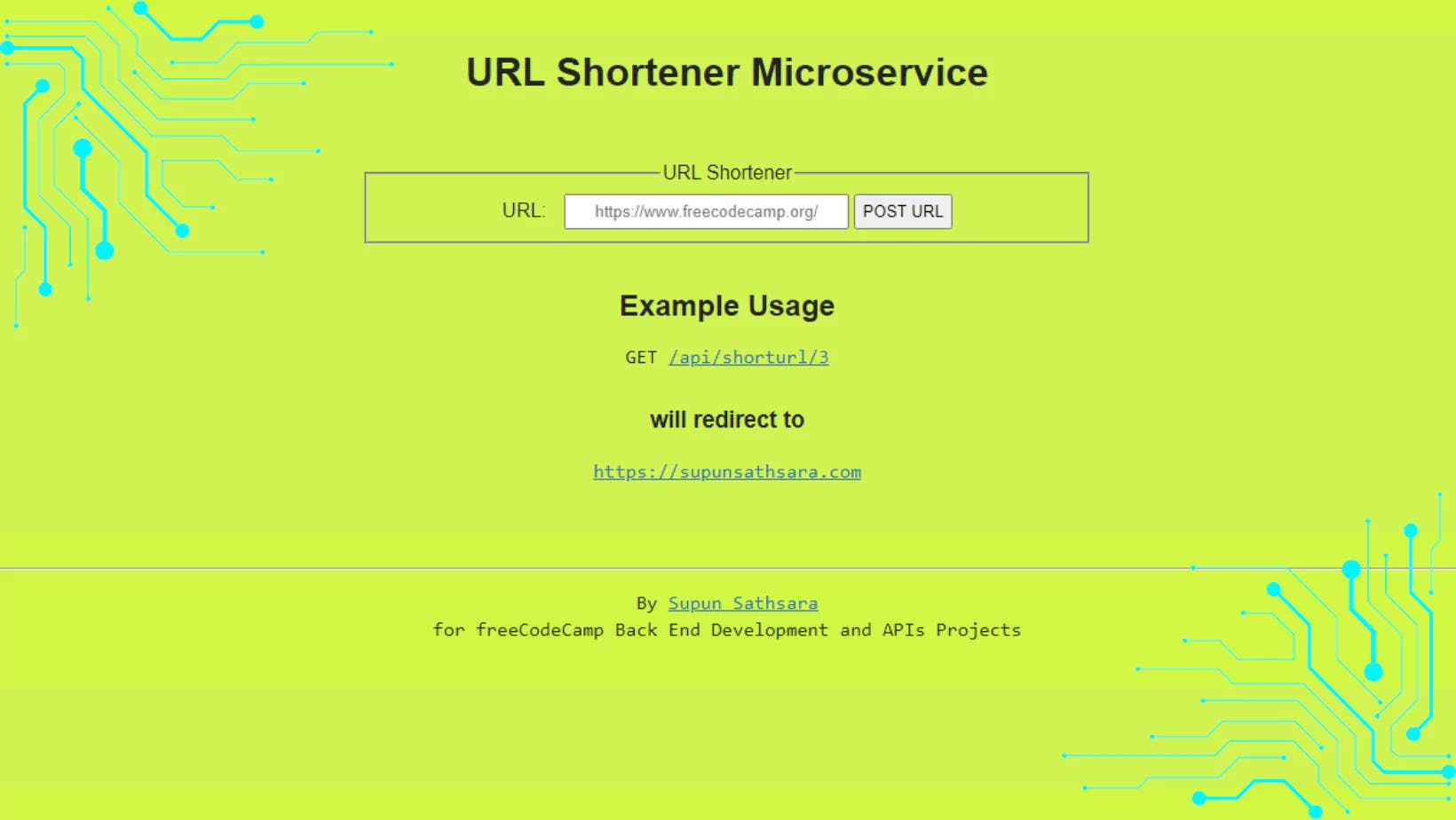 URL Shortener MicroService